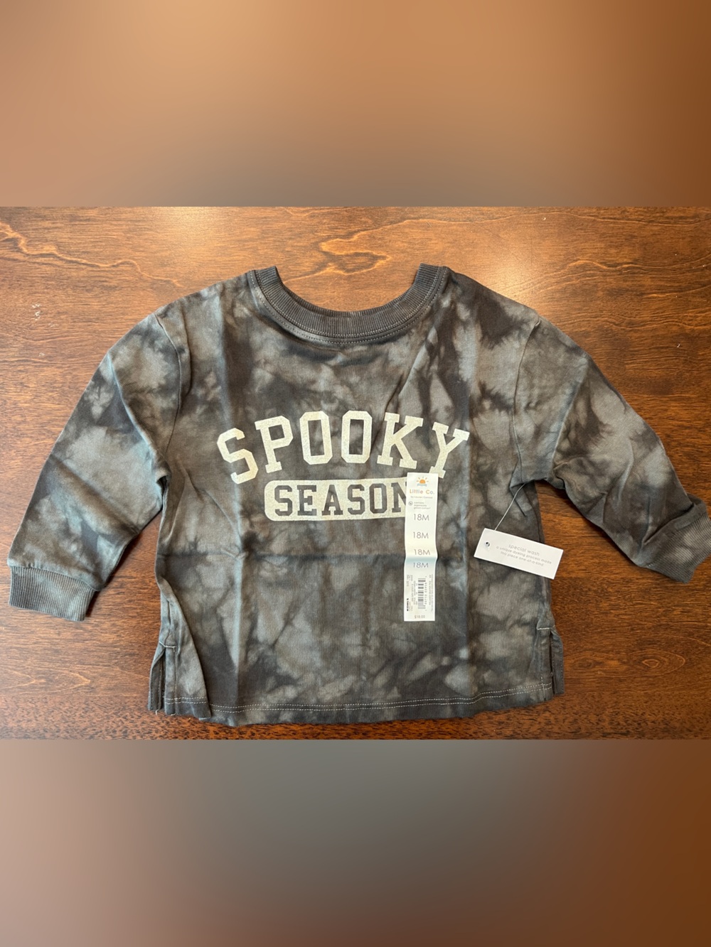 Little Co. Unisex Organic Cotton Spooky Season Tie Dye Long Sleeve T Halloween